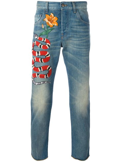 snake jeans gucci|gucci snake jeans men.